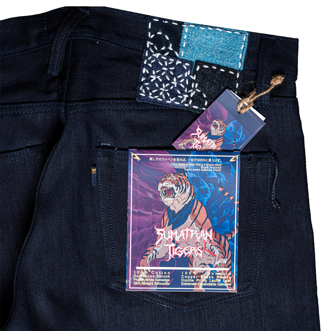 NBDN - SUMATRAN TIGERS X Indigo x Black 14oz
